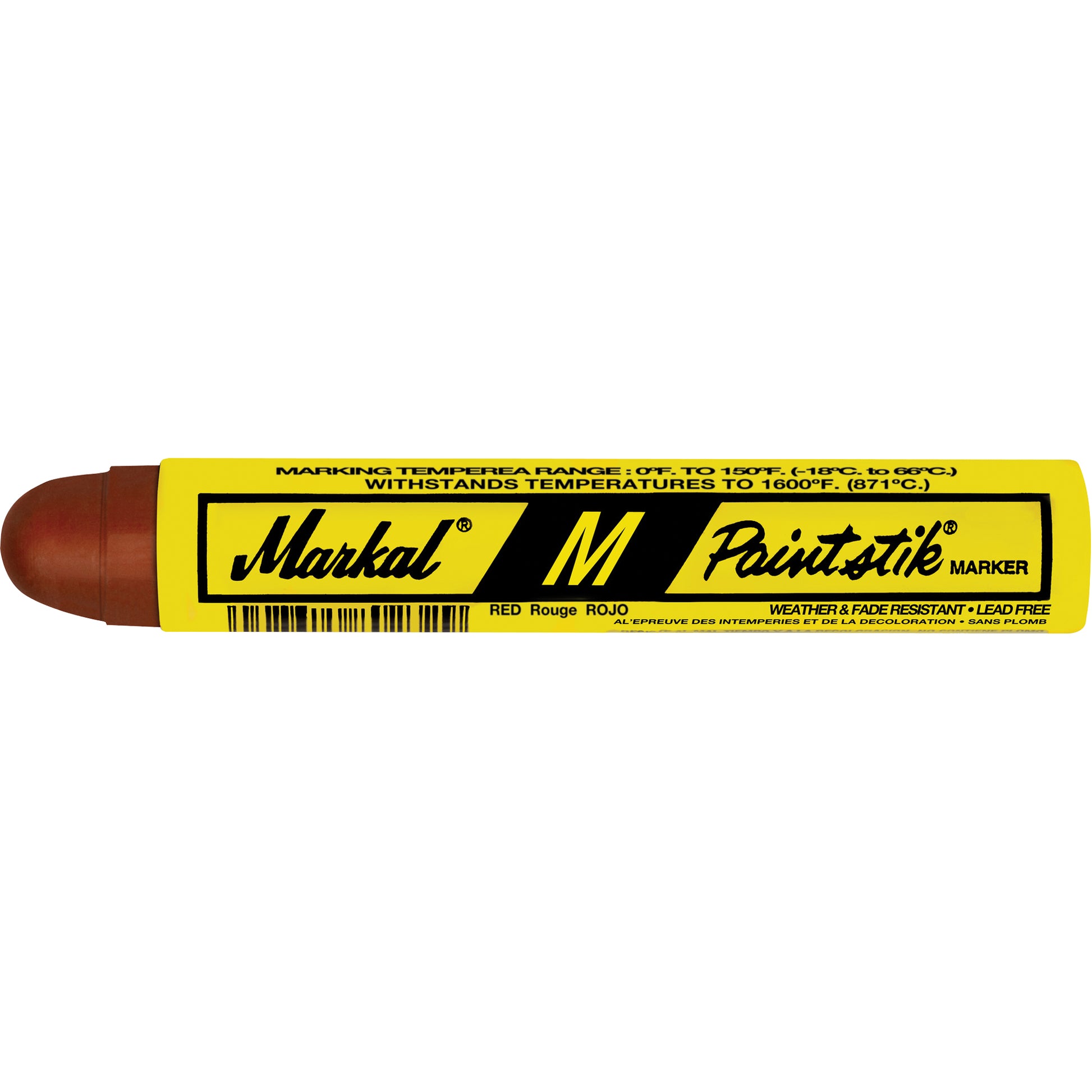 M Paintstik® Paint Marker for Heat Treating, Solid Stick, Red