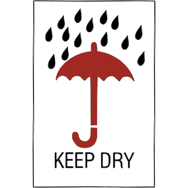 "Keep Dry" Special Handling Labels, 6" L x 4" W, Red on White