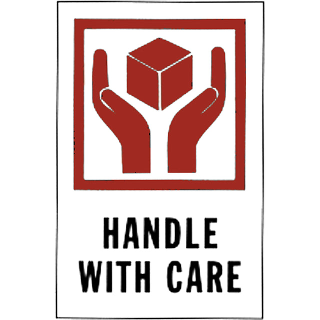 "Handle with Care" Special Handling Labels, 6" L x 4" W, Red on White