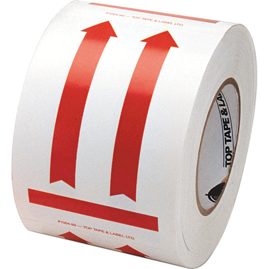 This Side Up Pictogram Special Handling Labels, 6" L x 4" W, Red on White