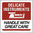 "Delicate Instruments" Special Handling Labels, 6" L x 6" W, Red on White