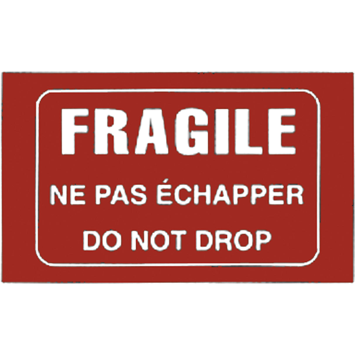 "Fragile" Bilingual Special Handling Labels, 5" L x 3" W, White on Red