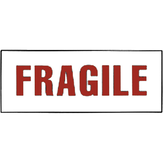 "Fragile" Special Handling Labels, 6" L x 2" W, Red on White