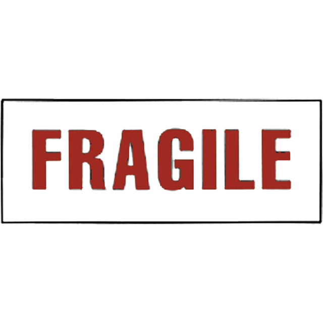"Fragile" Special Handling Labels, 6" L x 2" W, Red on White