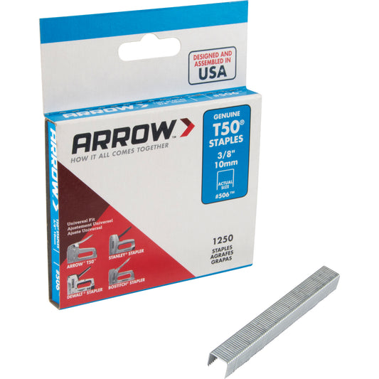 Staples, 16 Gauge, 3/8" Wide Crown, 10 mm Long