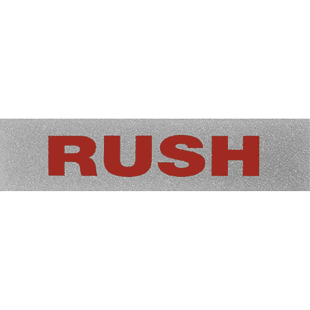 "Rush" Special Handling Labels, 5" L x 2" W, Black on Red