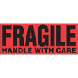 "Fragile Handle with Care" Special Handling Labels, 5" L x 2" W, Black on Red