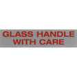"Glass Handle with Care" Special Handling Labels, 5" L x 2" W, Black on Red