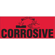"Corrosive" Special Handling Labels, 5" L x 2" W, Black on Red
