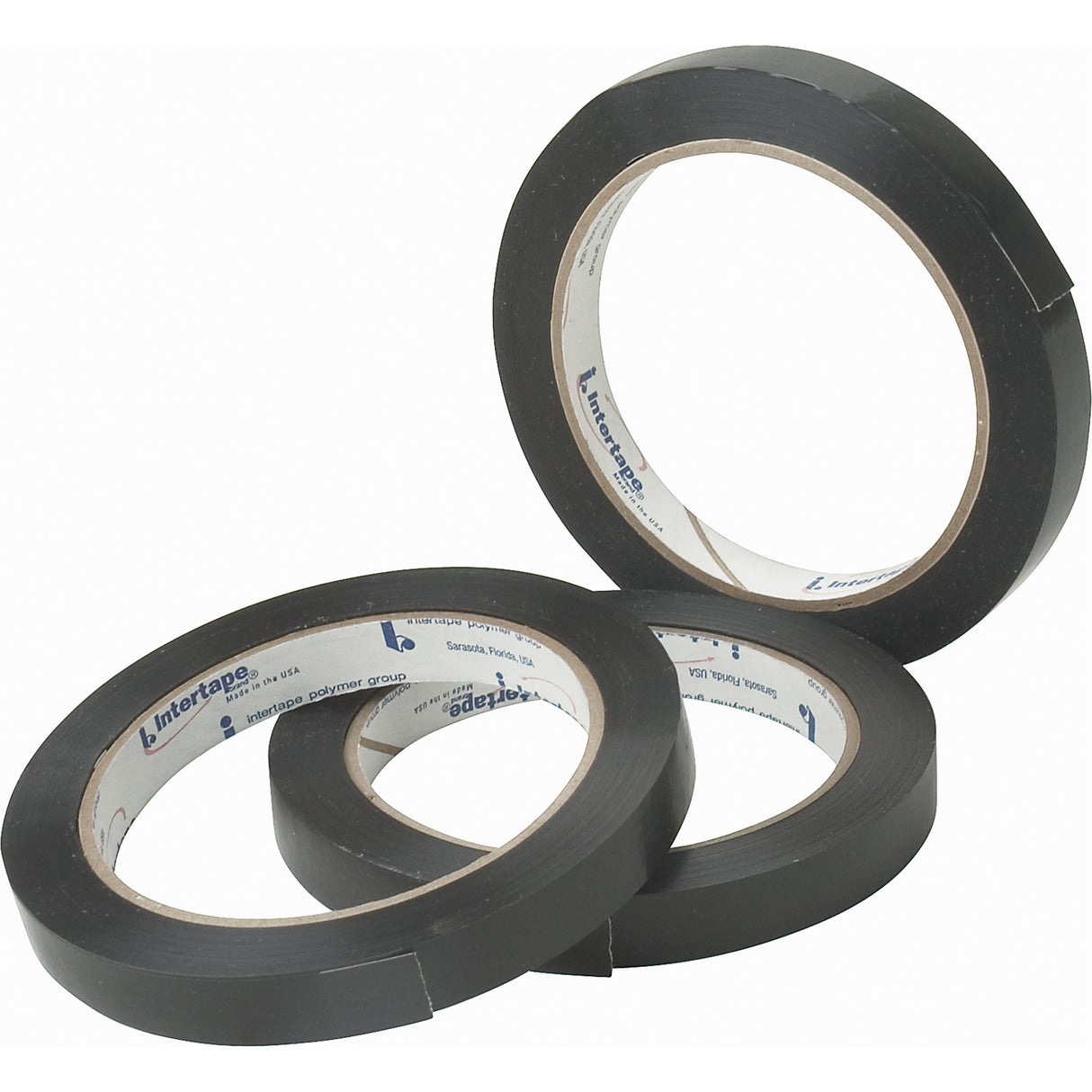 Black General Purpose Strapping Tape, 2.7 mils Thick, 12 mm (47/100") x 54.864 m (180')