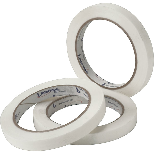 White General Purpose Strapping Tape, 2.7 mils Thick, 12 mm (47/100") x 54.864 m (180')