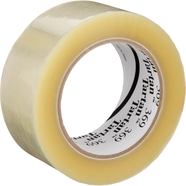 Tartan™ 369 Box Sealing Tape, Acrylic Adhesive, 1.6 mils, 48 mm (1-22/25") x 100 m (328')