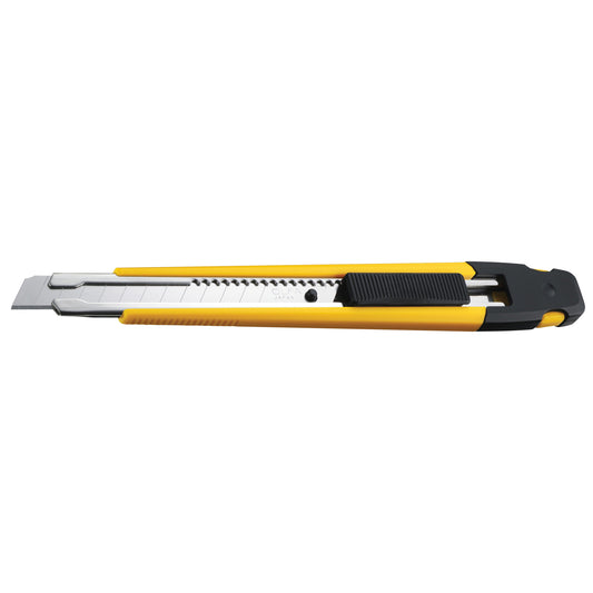 Precision Knife with Pocket Clip, 9 mm, Silver, Rubber Handle