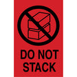 "Do Not Stack" International Shipping Labels, 6" L x 4" W, Black on Red