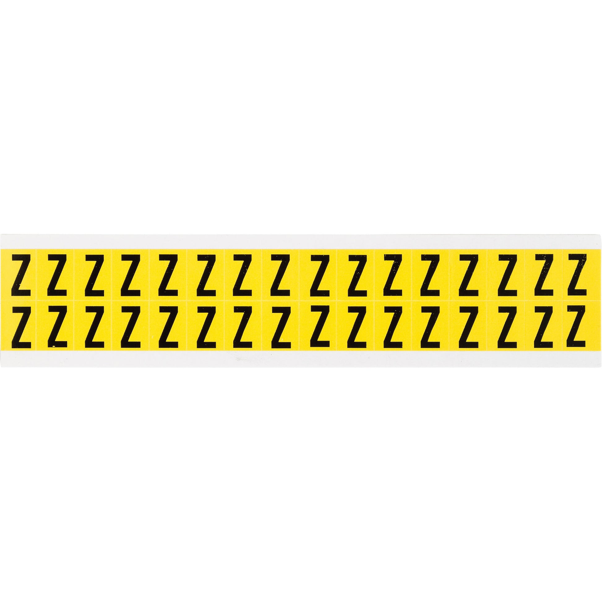 Brady Repositionable Individual Number & Letter Labels, Z, 5/8" H, Black on Yellow