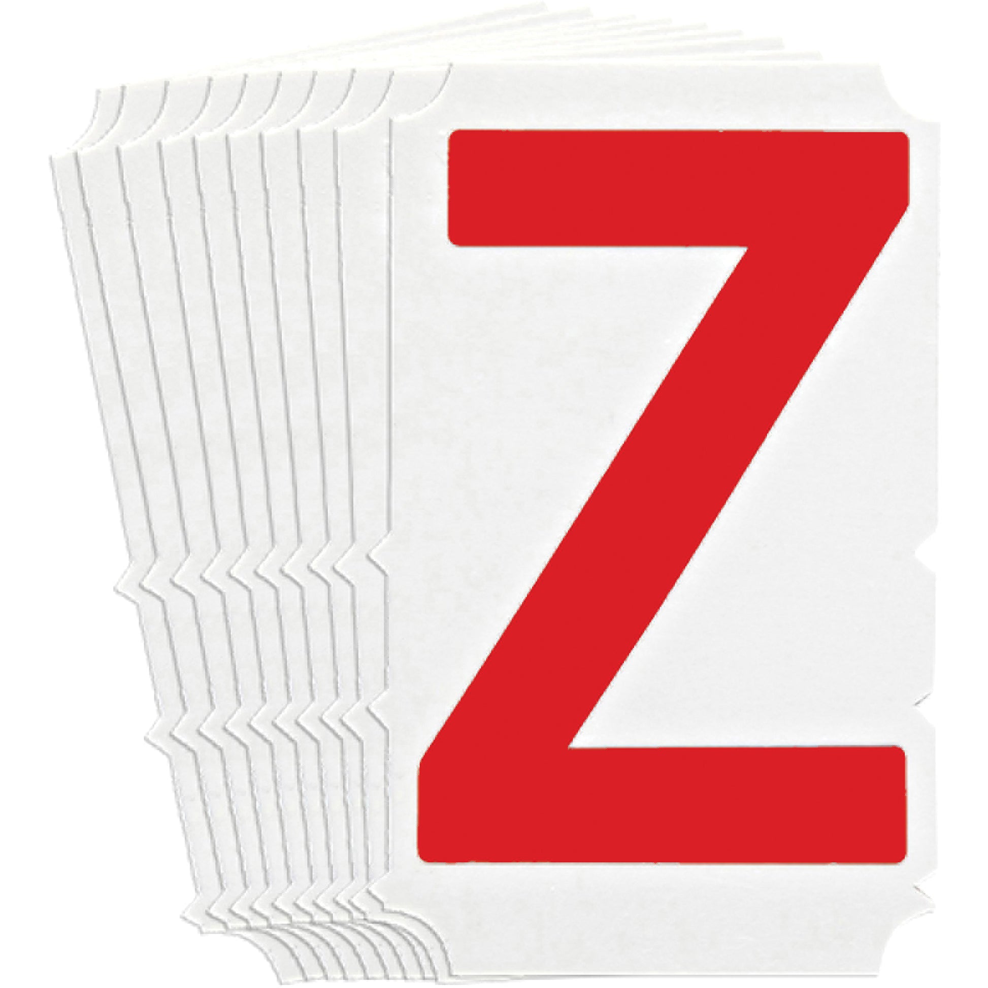 Brady Quick-Align® Individual Gothic Number & Letter Labels, Z, 4" H, Red