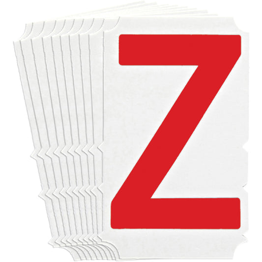 Brady Quick-Align® Individual Gothic Number & Letter Labels, Z, 4" H, Red