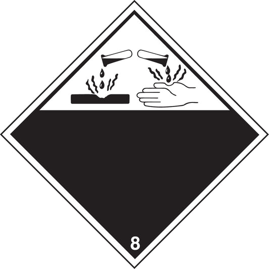 Brady TDG Shipping Labels, Class 8, Corrosives, Vinyl