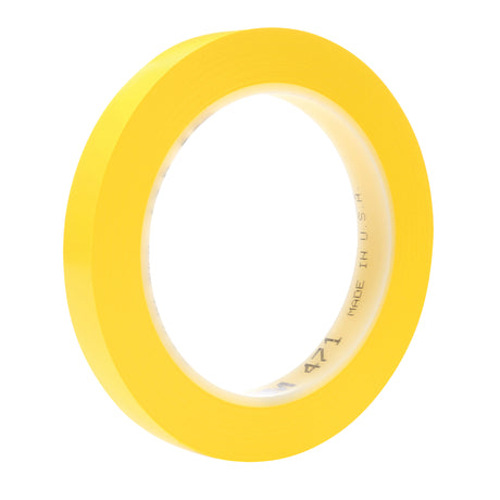 471 Vinyl Tape, 12 mm (1/2") W x 32.9 m (108') L, 5.3 mils, Yellow