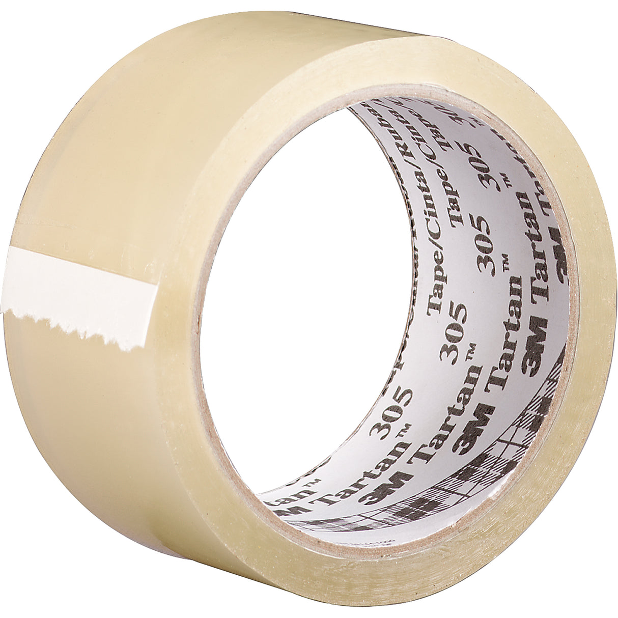 Tartan™ 305 Box Sealing Tape, Acrylic Adhesive, 1.6 mil, 48 mm (2") x 100 m (328')