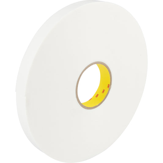 3M™ 4466W Double-Coated Polyethylene Foam Tape, 33 m (108') L x 25.4 mm (1") W, 62 mils, Polyethylene
