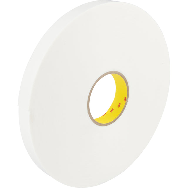 3M™ 4466W Double-Coated Polyethylene Foam Tape, 33 m (108') L x 25.4 mm (1") W, 62 mils, Polyethylene