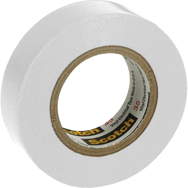 Scotch® 35 Colour Coded Tape, 12.7 mm (1/2") x 6.1 m (20'), White, 7 mils