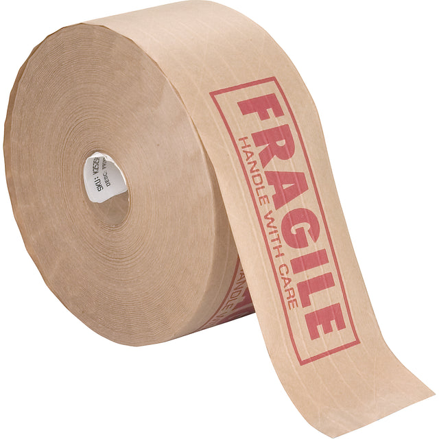 Pre-Printed Gummed Tapes, 76 mm (3") x 137 m (449.475'), Kraft