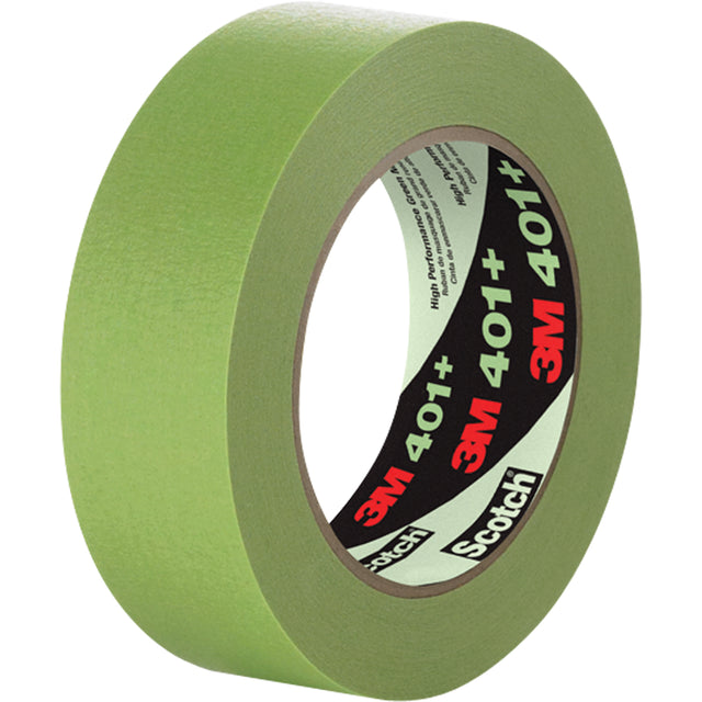 401+ High Performance Masking Tape, 12 mm (1/2") x 54.8 m (180'), Green