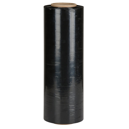 Hand Stretch Wrap, 80 Gauge (20.3 micrometers), 18" x 1500', Opaque Black