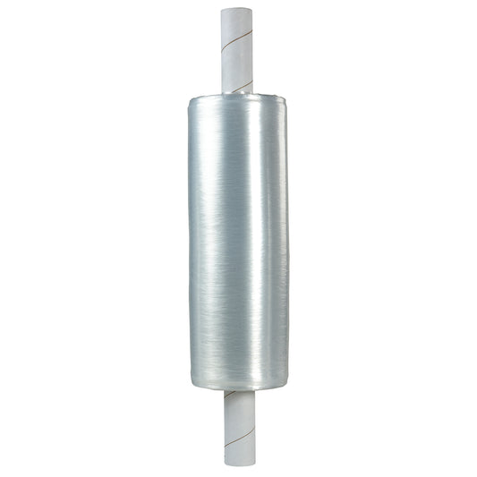 Extended Core Hand Stretch Wrap, 120 Gauge (30 micrometers), 20" x 700', Clear