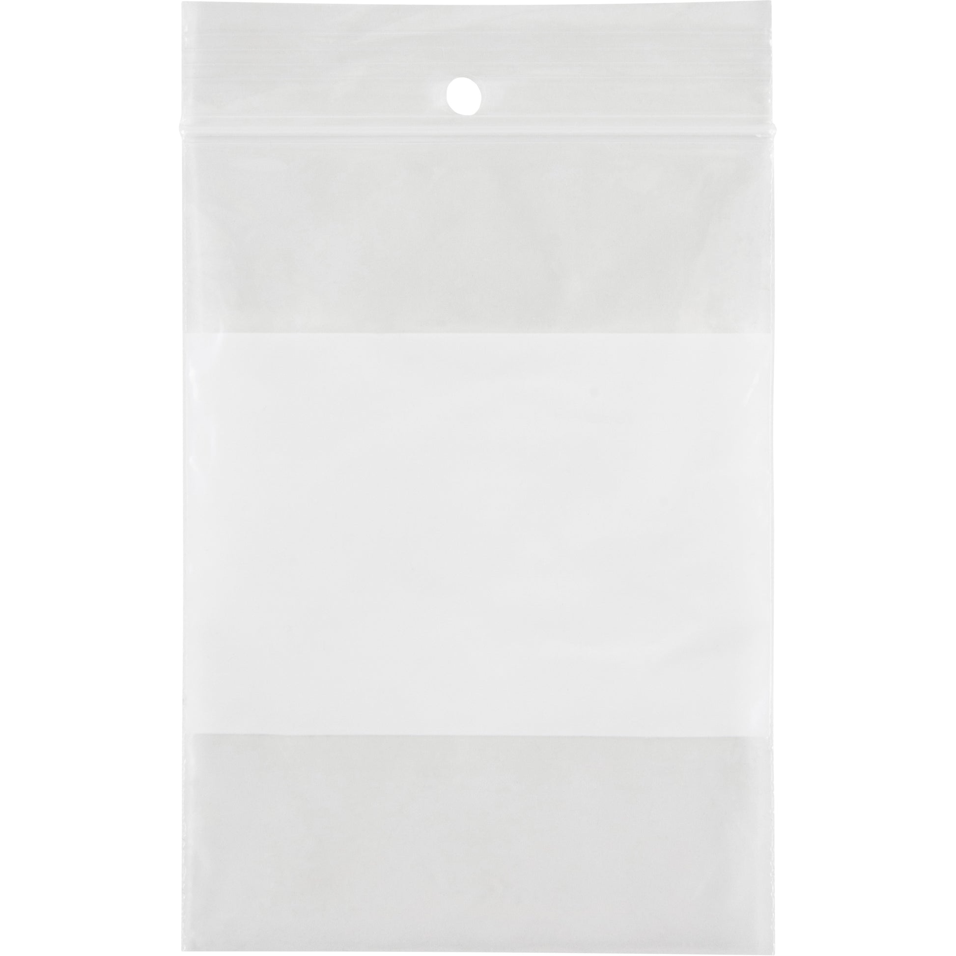 White Block Poly Bags, Reclosable, 4" x 3", 2 mils