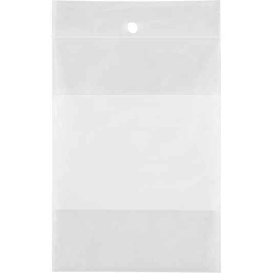 White Block Poly Bags, Reclosable, 4" x 3", 2 mils