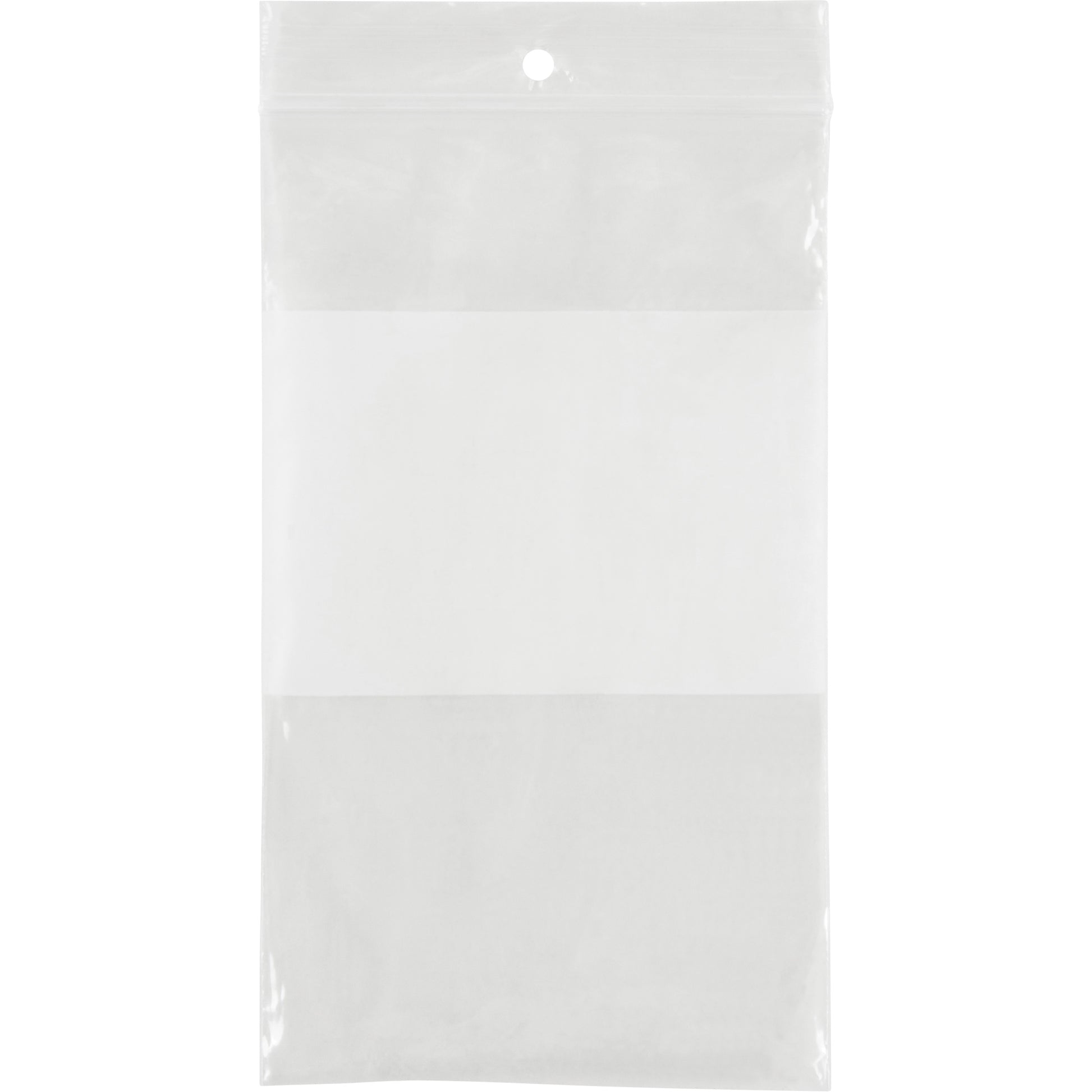 KLETON White Block Poly Bags, Reclosable, 5" x 3", 2 mils