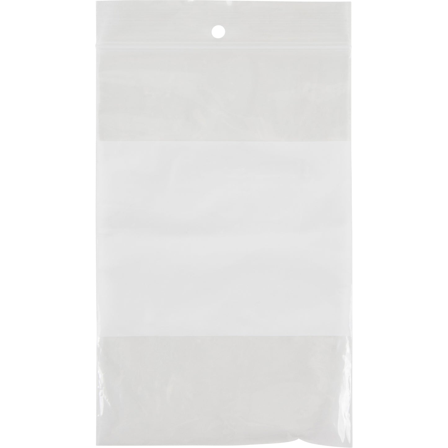 White Block Poly Bags, Reclosable, 6" x 4", 2 mils