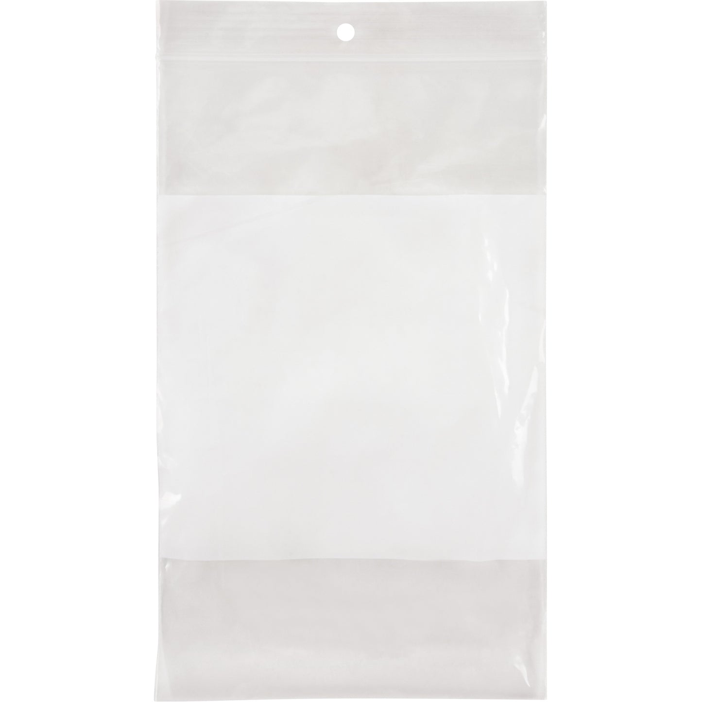 White Block Poly Bags, Reclosable, 8" x 5", 2 mils