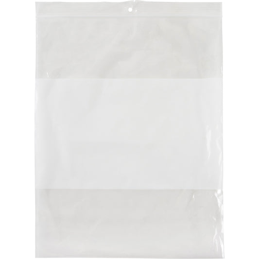 White Block Poly Bags, Reclosable, 10" x 8", 2 mils
