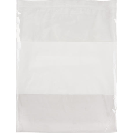 White Block Poly Bags, Reclosable, 15" x 12", 2 mils