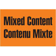"Mixed Content/Contenu mixte" Labels, 3" L x 2" W, Orange