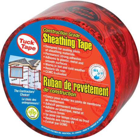 Contractors Sheathing Tape, 60 mm (2-3/8") x 55 m (180.4'), Red