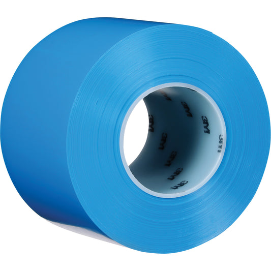 3M Durable Floor Marking Tape 971, 4" x 108', Vinyl, Blue