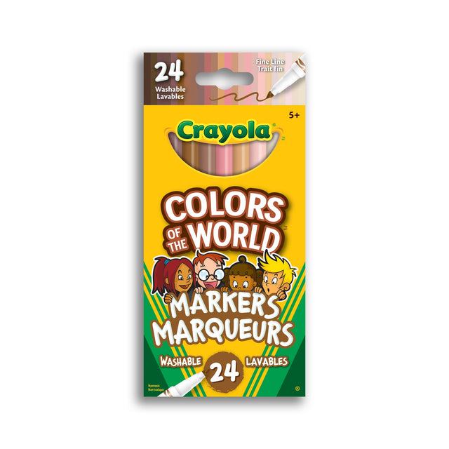Crayola Colors of the World Fine Line Markers, 24 Count (Case of 4)