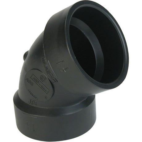 60° Elbow Fitting, Hub x Hub, Plastic, 4"