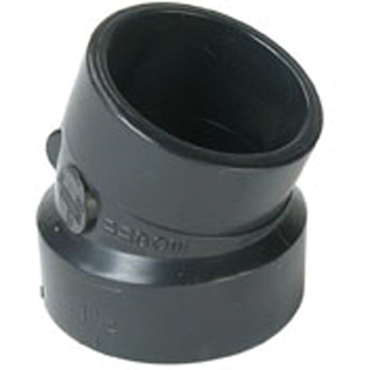 Street Elbow Fitting, Spigot x Hub, Plastic, 1-1/2"