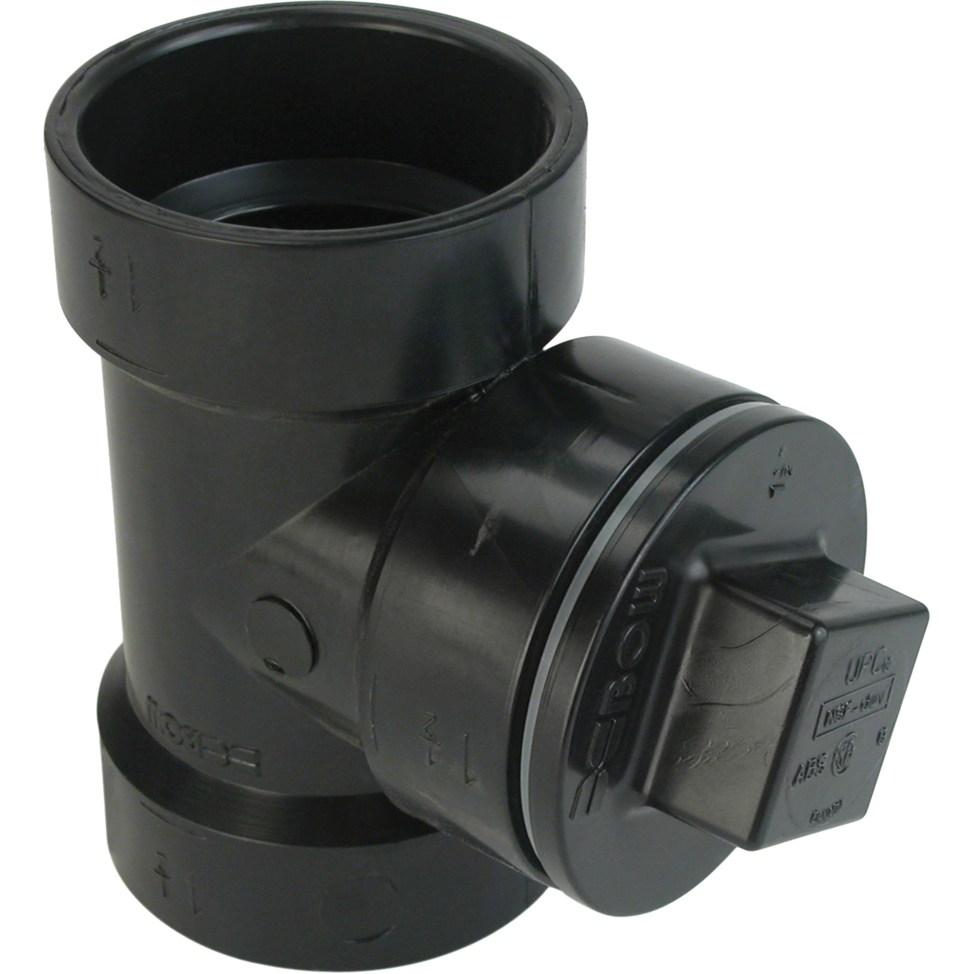 Tee with Plug and Gasket, Cleanout, Plastic, 1-1/2"