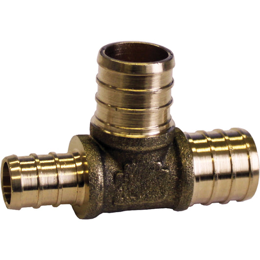 Tee Pipe Fitting, Brass, 3/4" x 1/2" x 3/4"