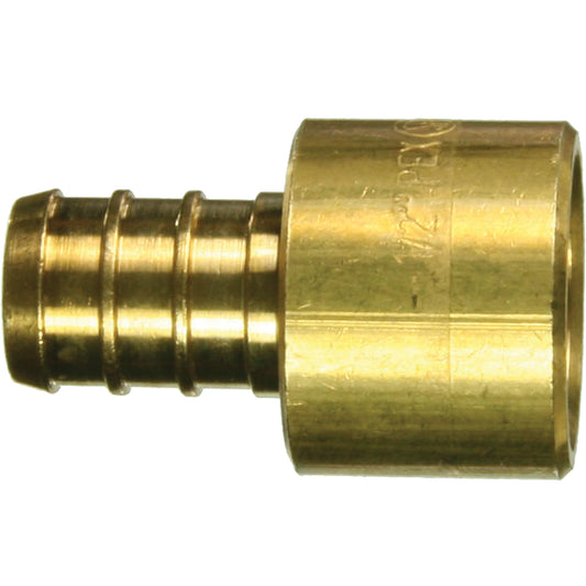 Lead-Free Sweat Adapter, Barb x Female, 1" Dia., Brass