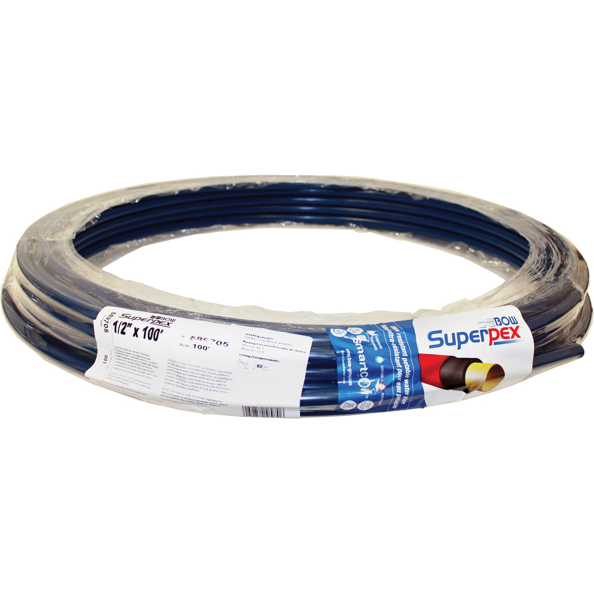 Superpex Cold Pipe, Plastic, 250' L x 0.5" Dia.