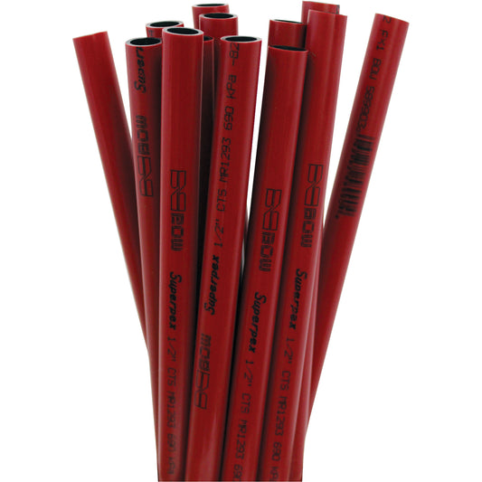 Superpex Hot Water Pipe, Plastic, 12' L x 0.5" Dia.