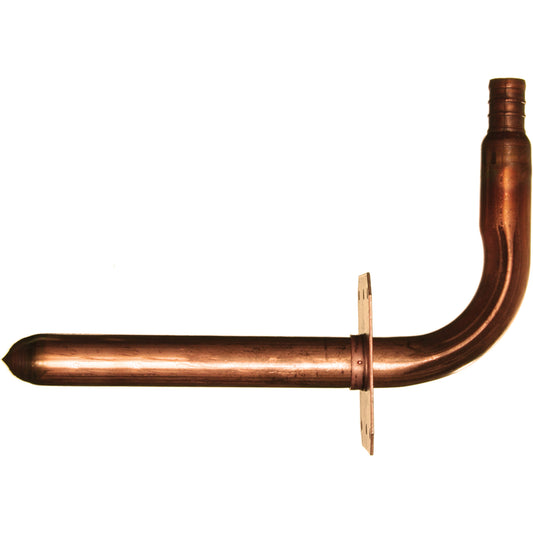 Stub Out Elbow with Support, Copper, 1/2" x 3-1/2" x 6"
